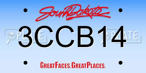 3CCB14 South Dakota License Plate