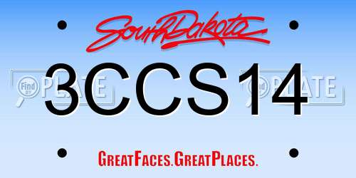 3CCS14 South Dakota License Plate