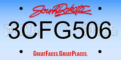 3CFG506 South Dakota License Plate