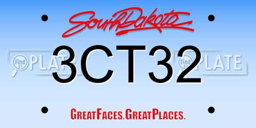 3CT32 South Dakota License Plate