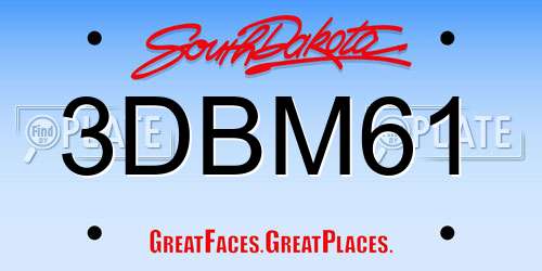 3DBM61 South Dakota License Plate