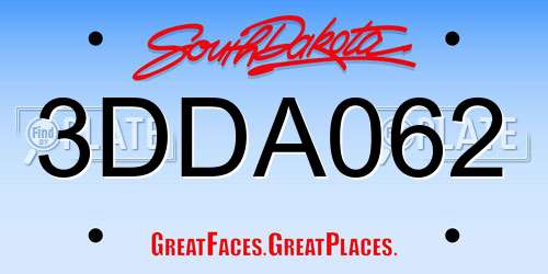 3DDA062 South Dakota License Plate
