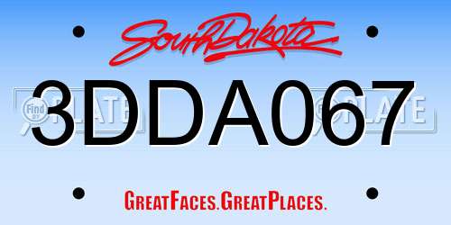 3DDA067 South Dakota License Plate