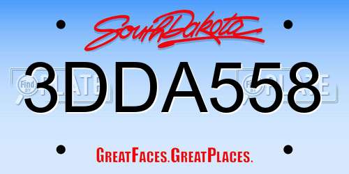3DDA558 South Dakota License Plate