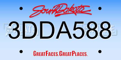 3DDA588 South Dakota License Plate
