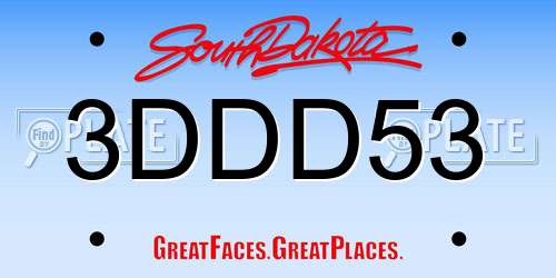 3DDD53 South Dakota License Plate