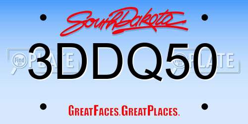 3DDQ50 South Dakota License Plate