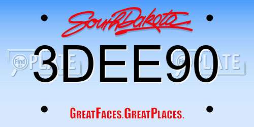 3DEE90 South Dakota License Plate
