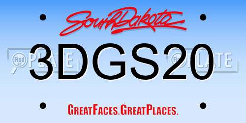 3DGS20 South Dakota License Plate