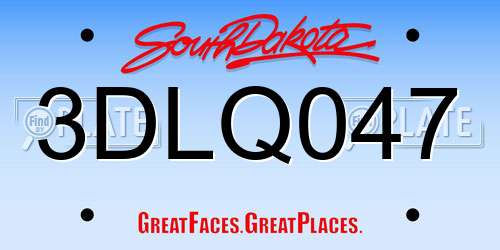 3DLQ047 South Dakota License Plate