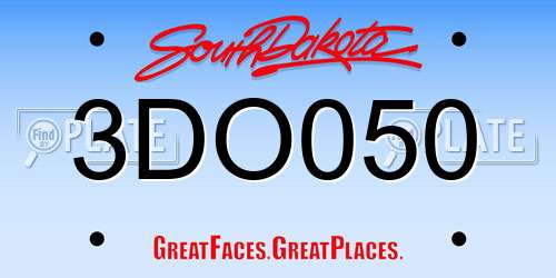 3DO050 South Dakota License Plate