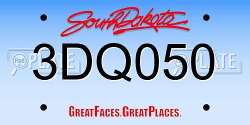 3DQ050 South Dakota License Plate