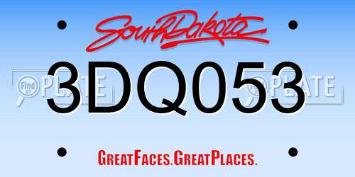 3DQ053 South Dakota License Plate