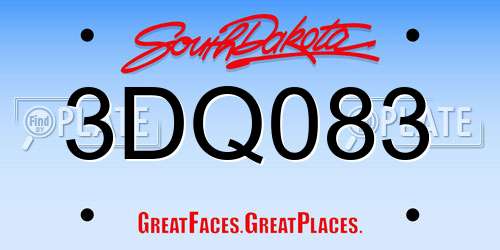 3DQ083 South Dakota License Plate