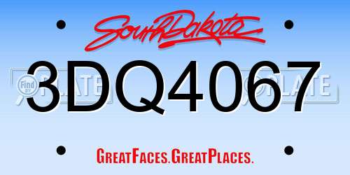 3DQ4067 South Dakota License Plate