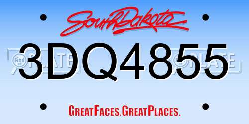3DQ4855 South Dakota License Plate