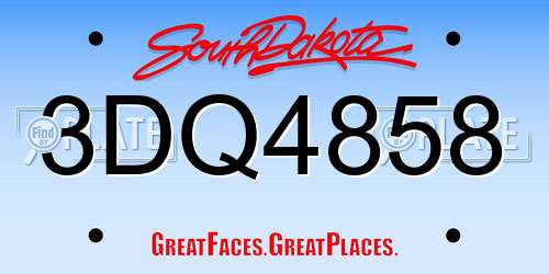 3DQ4858 South Dakota License Plate