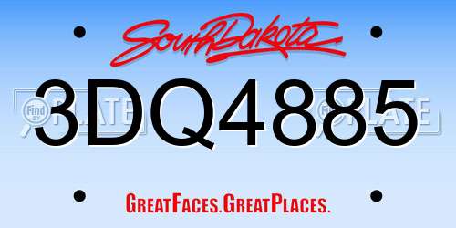 3DQ4885 South Dakota License Plate