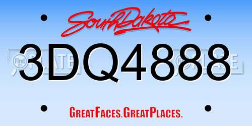 3DQ4888 South Dakota License Plate