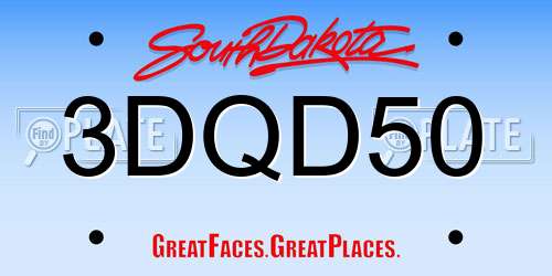 3DQD50 South Dakota License Plate