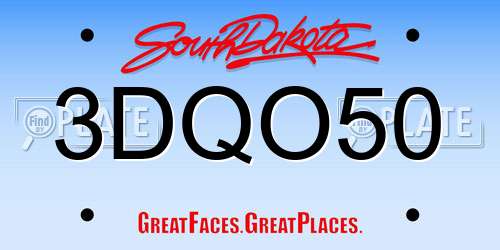3DQO50 South Dakota License Plate