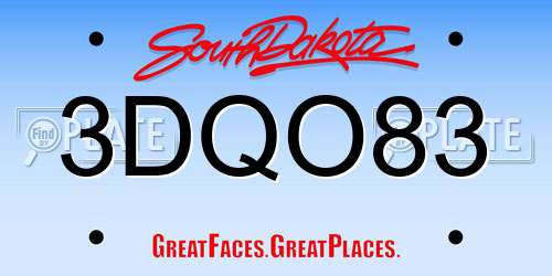 3DQO83 South Dakota License Plate