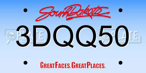 3DQQ50 South Dakota License Plate