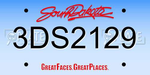 3DS2129 South Dakota License Plate