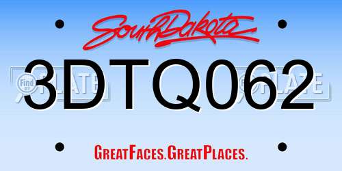 3DTQ062 South Dakota License Plate