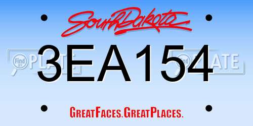 3EA154 South Dakota License Plate