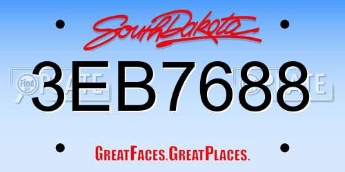 3EB7688 South Dakota License Plate
