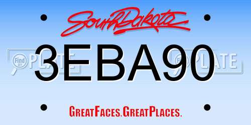 3EBA90 South Dakota License Plate