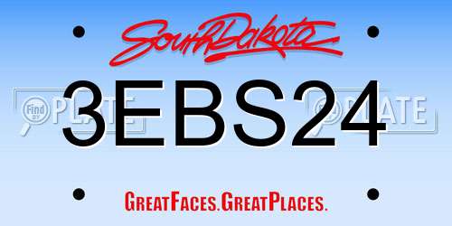 3EBS24 South Dakota License Plate