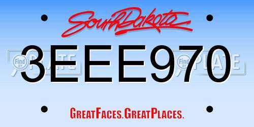 3EEE970 South Dakota License Plate