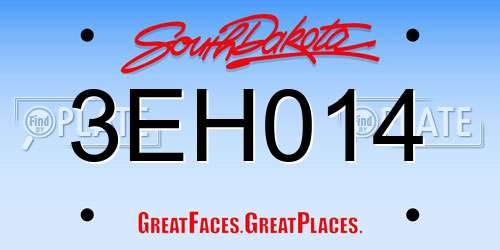 3EH014 South Dakota License Plate
