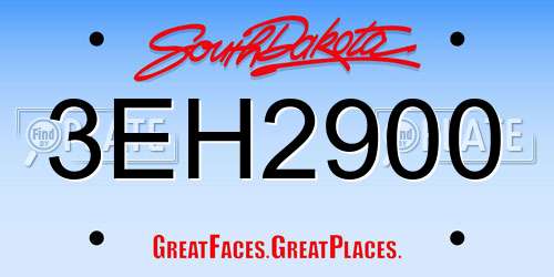 3EH2900 South Dakota License Plate