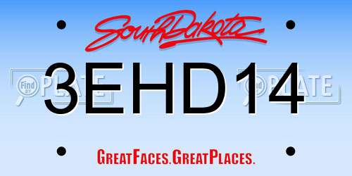 3EHD14 South Dakota License Plate