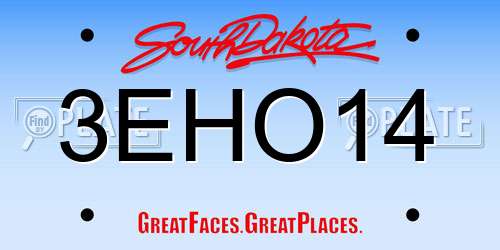 3EHO14 South Dakota License Plate