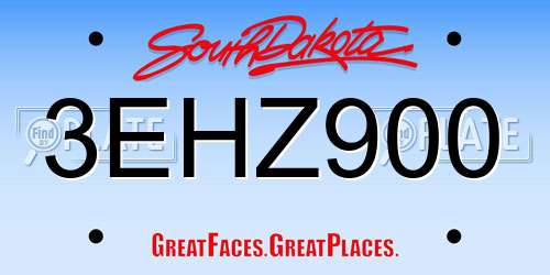 3EHZ900 South Dakota License Plate
