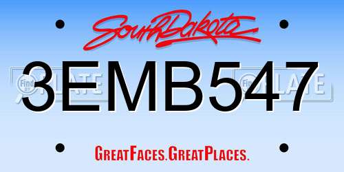 3EMB547 South Dakota License Plate