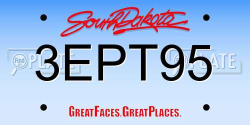 3EPT95 South Dakota License Plate