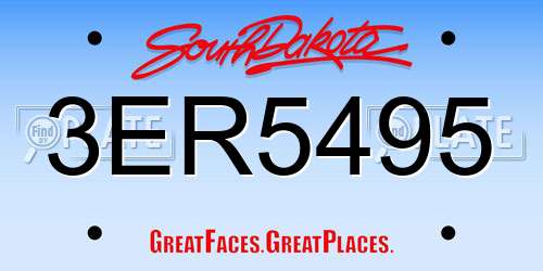 3ER5495 South Dakota License Plate