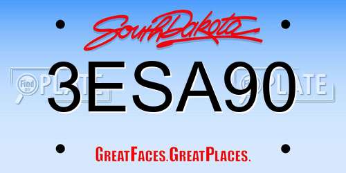 3ESA90 South Dakota License Plate