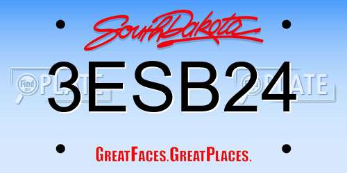 3ESB24 South Dakota License Plate