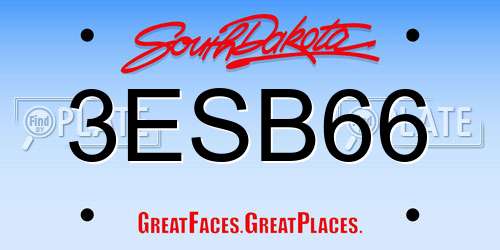 3ESB66 South Dakota License Plate