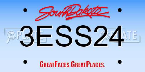 3ESS24 South Dakota License Plate