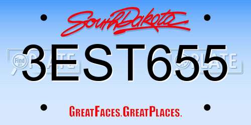 3EST655 South Dakota License Plate