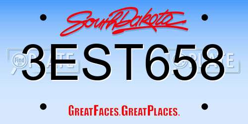 3EST658 South Dakota License Plate