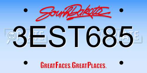 3EST685 South Dakota License Plate