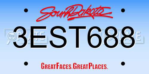 3EST688 South Dakota License Plate